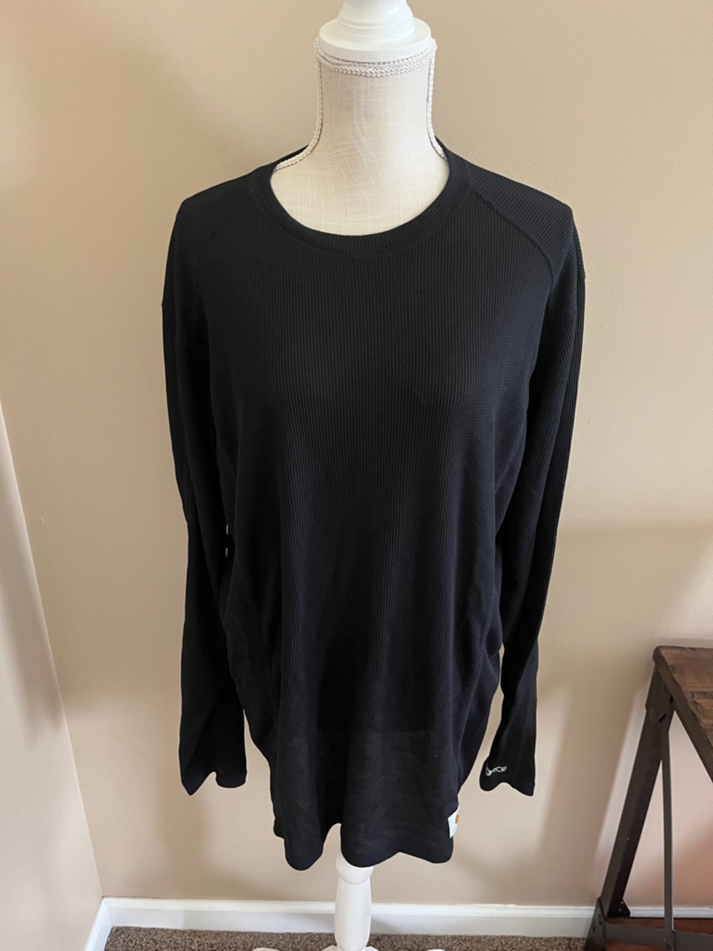 Carhartt Black Long-Sleeve Waffle Thermal Shirt